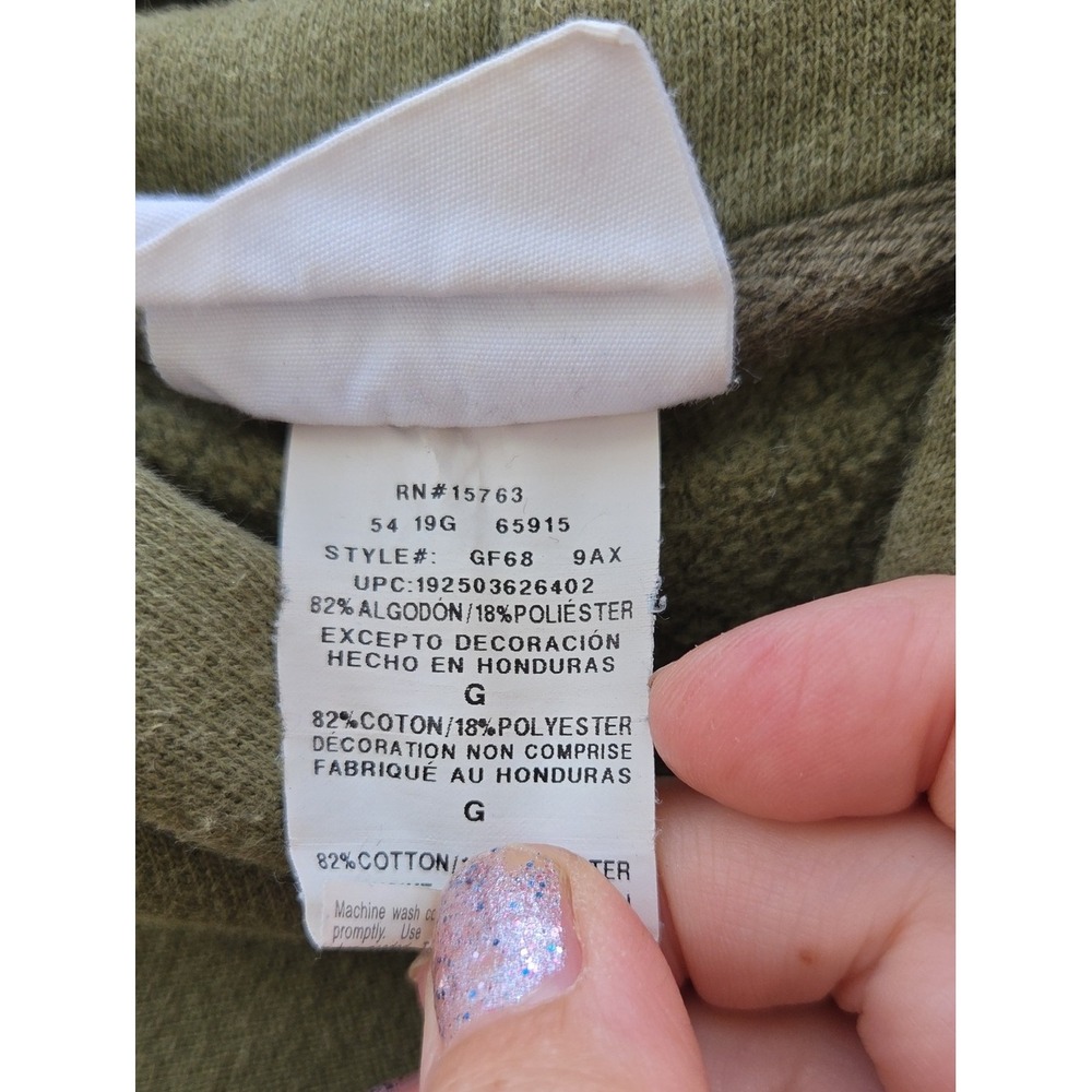 Champion‎ Reverse Weave Hoodie C Logo  Large Khaki Green Sporty Athletic Neutral - Picture 4 of 4